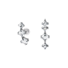 Millenia drop earring, Asymmetrical, Set, White, Rhodium plated